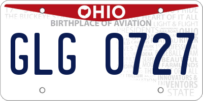 OH license plate GLG0727