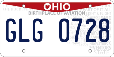 OH license plate GLG0728