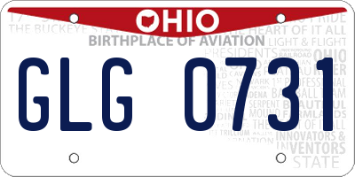 OH license plate GLG0731