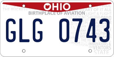OH license plate GLG0743