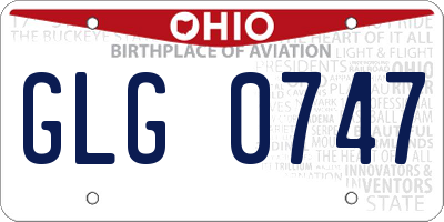 OH license plate GLG0747