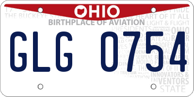 OH license plate GLG0754