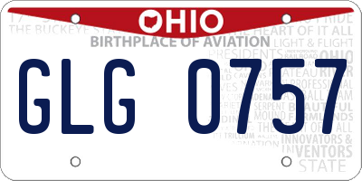 OH license plate GLG0757