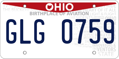 OH license plate GLG0759