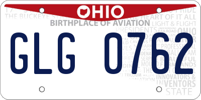 OH license plate GLG0762