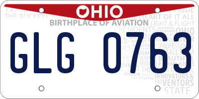 OH license plate GLG0763