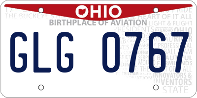 OH license plate GLG0767