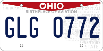 OH license plate GLG0772