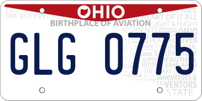 OH license plate GLG0775