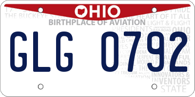 OH license plate GLG0792