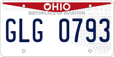OH license plate GLG0793