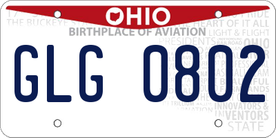 OH license plate GLG0802