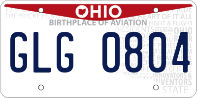 OH license plate GLG0804