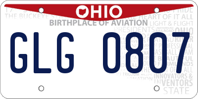 OH license plate GLG0807