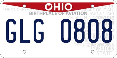 OH license plate GLG0808