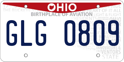 OH license plate GLG0809