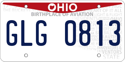 OH license plate GLG0813