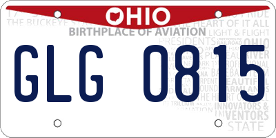OH license plate GLG0815