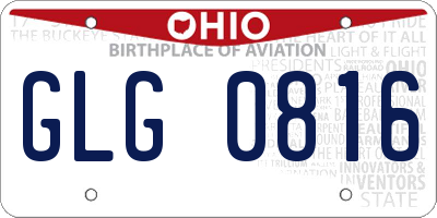 OH license plate GLG0816