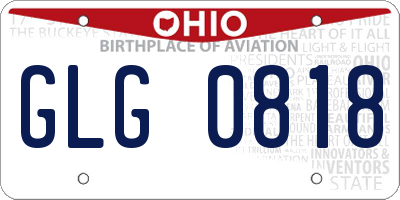 OH license plate GLG0818