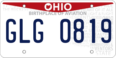 OH license plate GLG0819