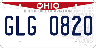 OH license plate GLG0820