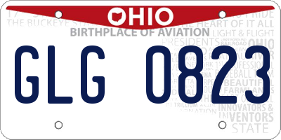 OH license plate GLG0823