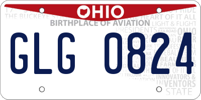 OH license plate GLG0824