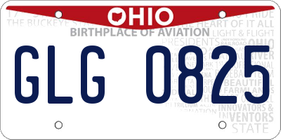 OH license plate GLG0825