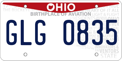 OH license plate GLG0835