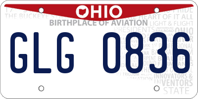 OH license plate GLG0836