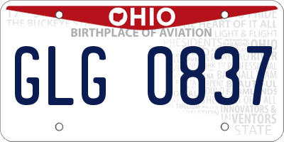 OH license plate GLG0837