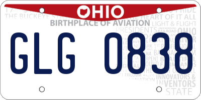 OH license plate GLG0838