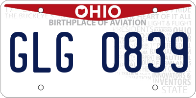OH license plate GLG0839
