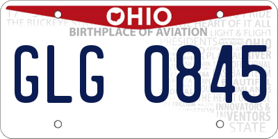 OH license plate GLG0845