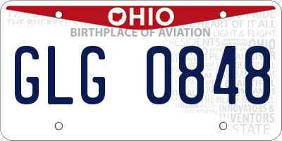 OH license plate GLG0848
