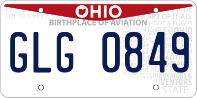 OH license plate GLG0849