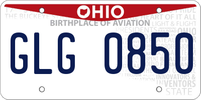 OH license plate GLG0850