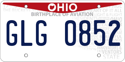 OH license plate GLG0852