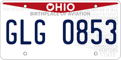 OH license plate GLG0853
