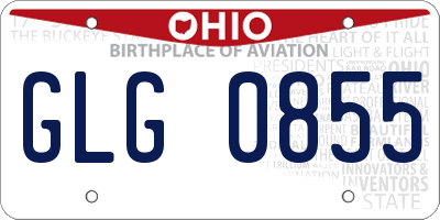 OH license plate GLG0855