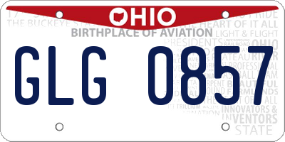OH license plate GLG0857
