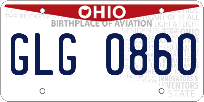 OH license plate GLG0860