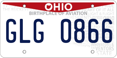 OH license plate GLG0866