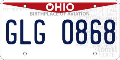 OH license plate GLG0868