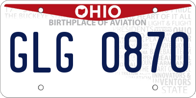 OH license plate GLG0870
