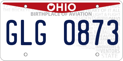 OH license plate GLG0873