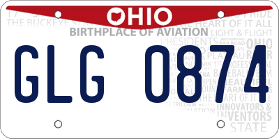 OH license plate GLG0874