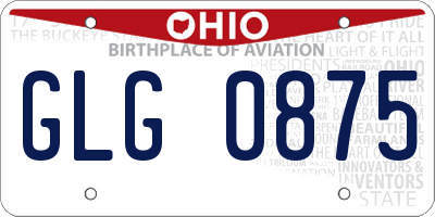 OH license plate GLG0875