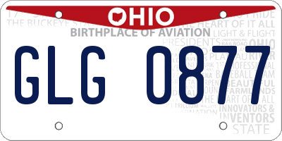 OH license plate GLG0877